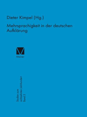 cover image of Mehrsprachigkeit in der deutschen Aufklärung